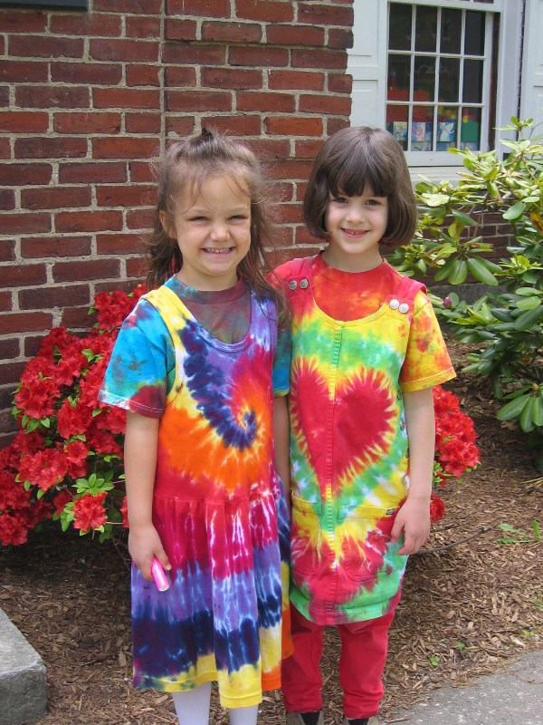 Rebecca & Judy looking wild--Little Red Schoolhouse, June, 2004